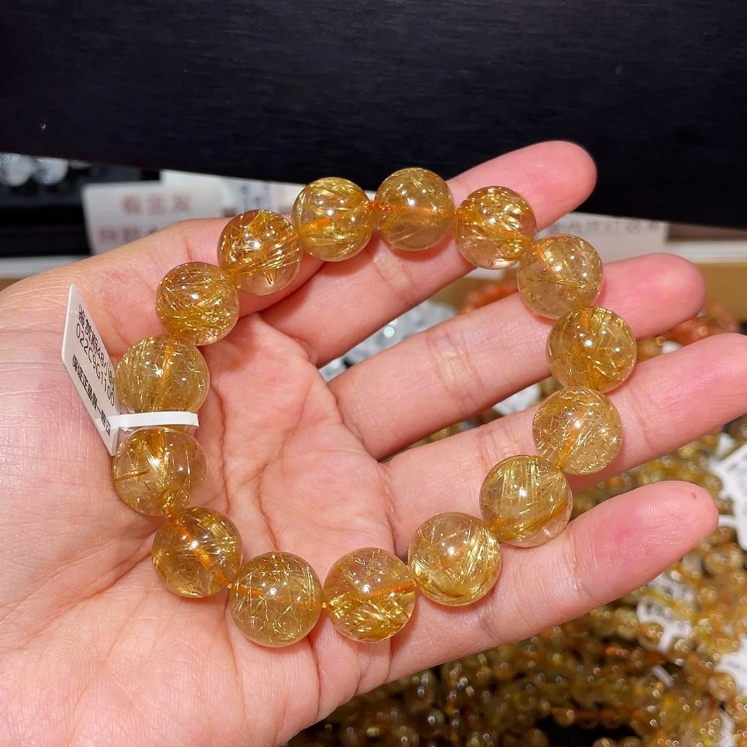 未镶嵌发晶手链钛晶猫眼14.5mm