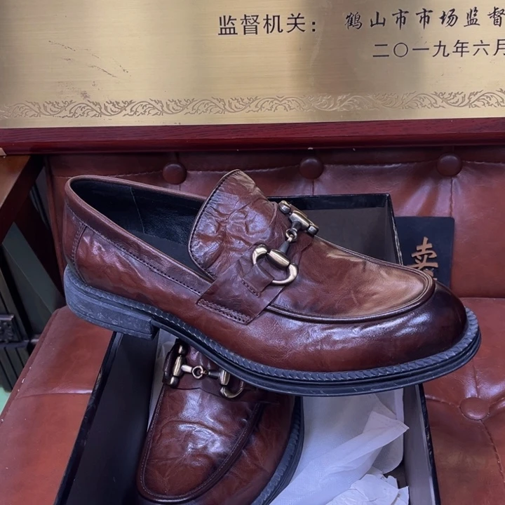 顺***吧头层牛皮革213359棕色44