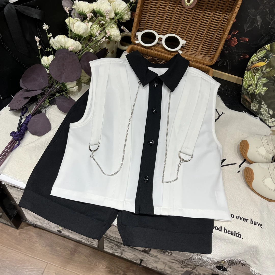 【星辰】儿童夏季新款时尚休闲百搭洋气韩版帅气夏款套装25L519