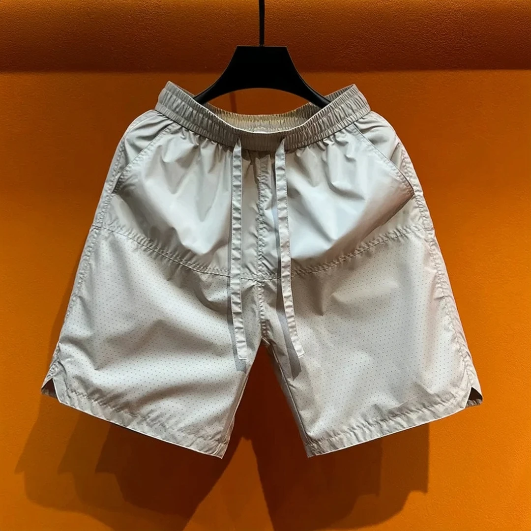 夏季潮牌打孔网眼透气短裤男士薄款宽松休闲五分时尚男士短裤