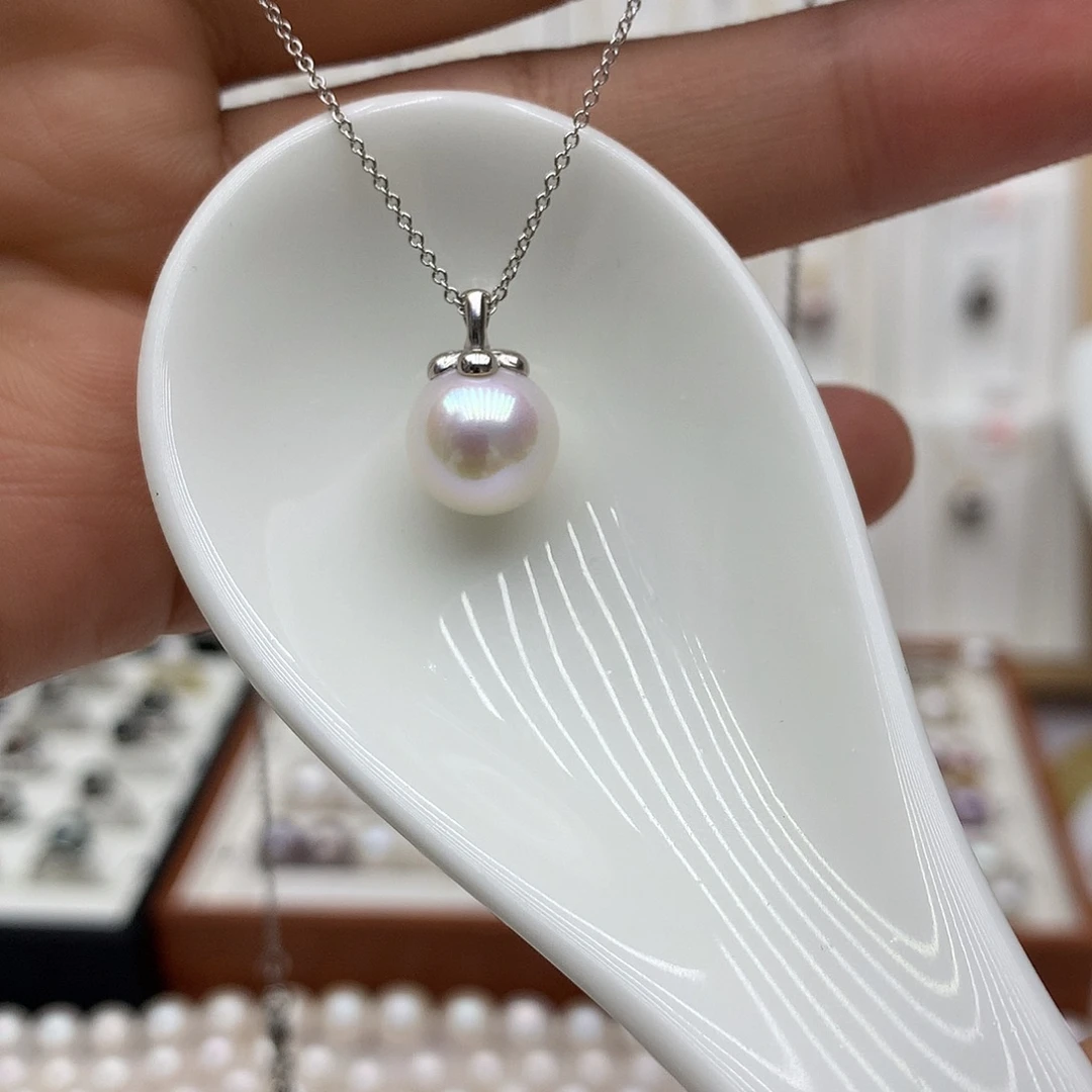 淡水珍珠银S925镶嵌吊坠(赠链)