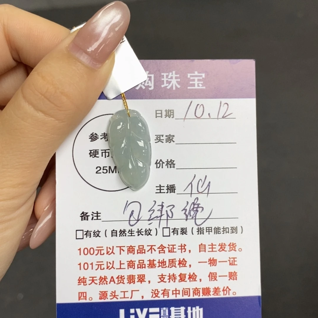 颈饰未镶嵌翡翠叶子