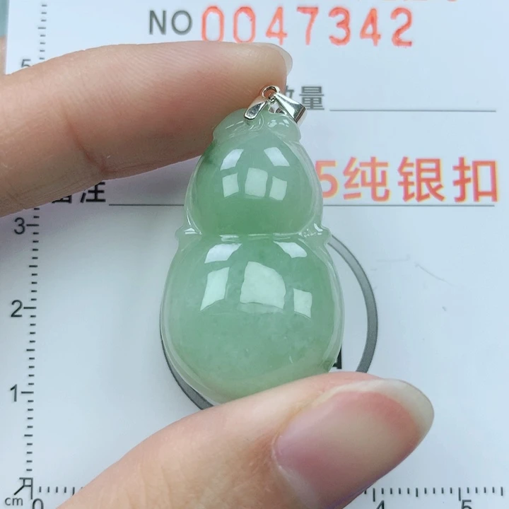 翡翠颈饰银S925镶嵌天然翡翠a货