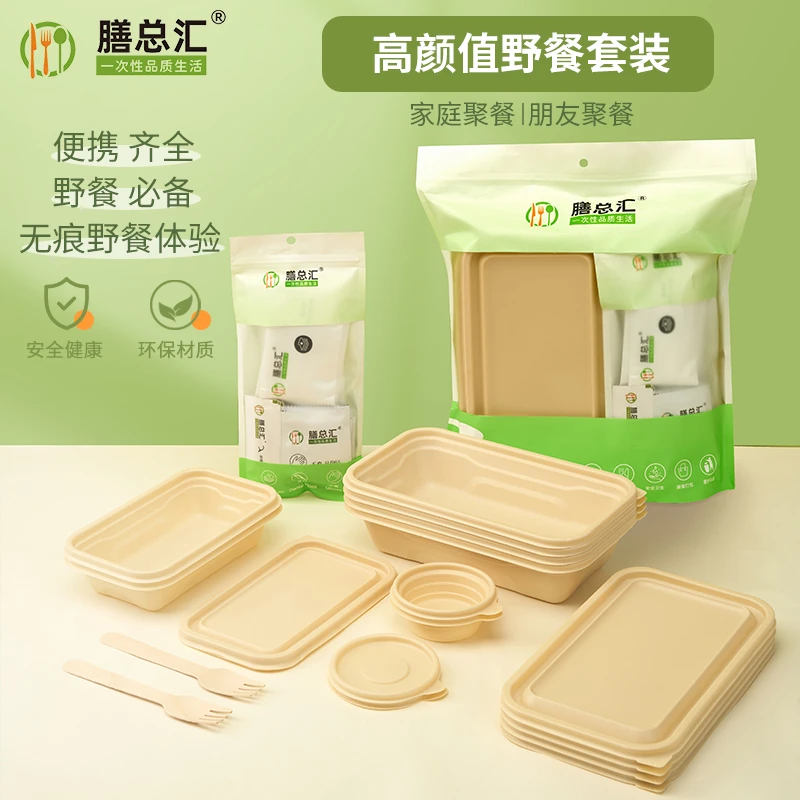 一次性玉米淀粉野餐套装高颜值环保户外野餐懒人必备