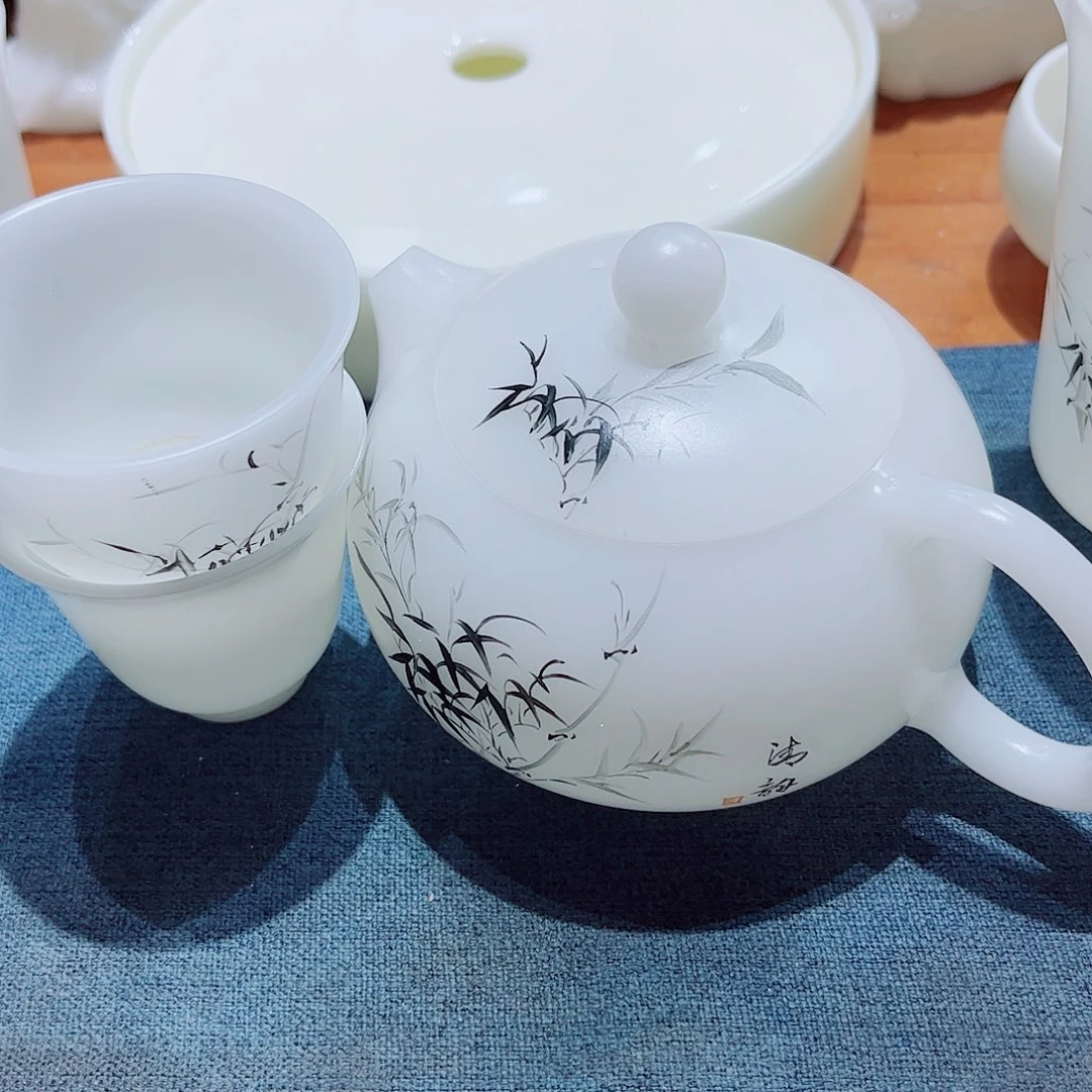 茶***人陶瓷素烧璞玉200cc加2个55cc