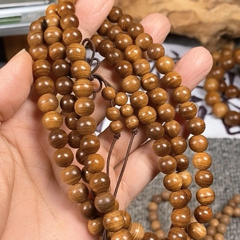 檀香木手串/手链老山檀香黑肉虎纹0.8/108沉水