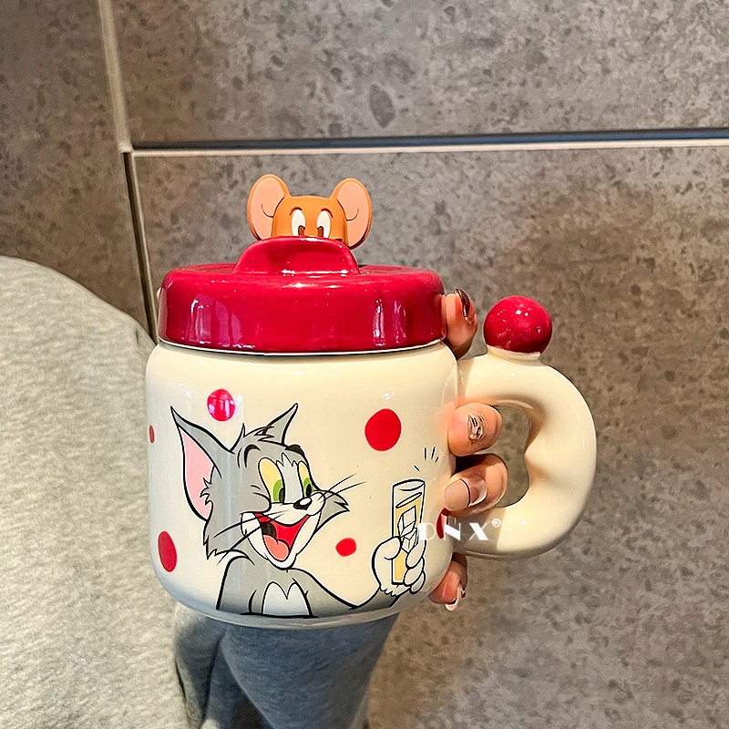 猫和老鼠马克杯新款高颜值水杯带盖陶瓷办公室咖啡杯圣诞生日礼物