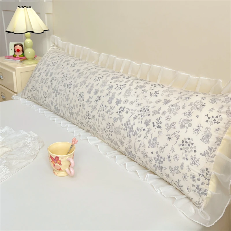 情侣双人枕套枕芯套2025新款双层纱花边枕头套韩式小清新碎花学生