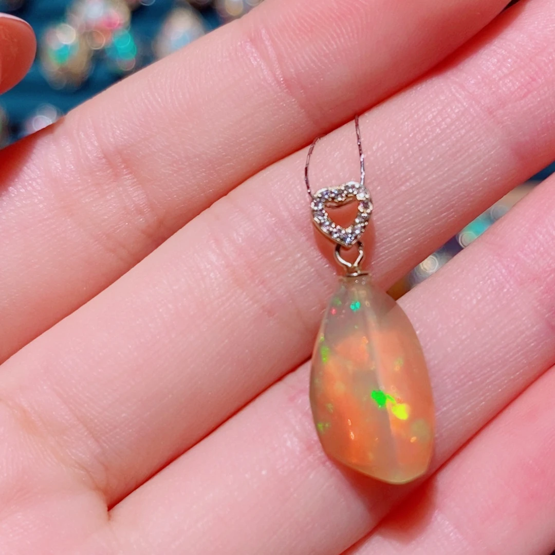 欧泊银S925镶嵌吊坠