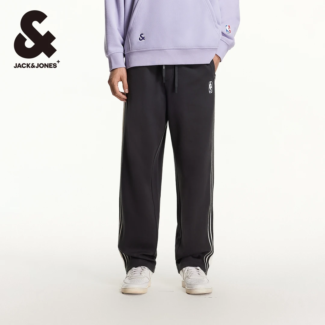 杰克琼斯男士运动裤卫裤NBA联名刺绣logo简约百搭休闲裤子男装潮