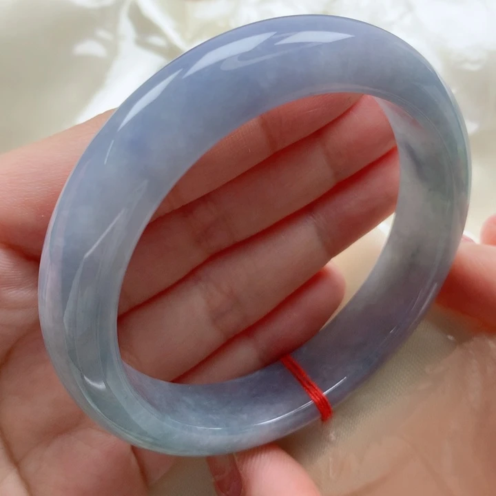 翡翠手镯未镶嵌毕业款莫奈花园浓郁细腻紫罗兰55.56