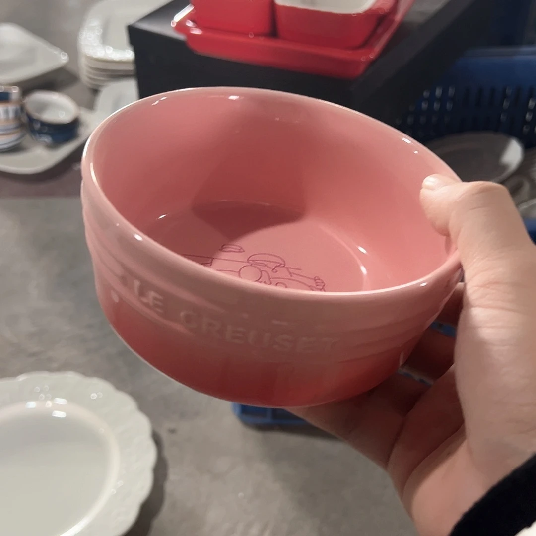 陶瓷 恩**妹布朗熊碗 粉色