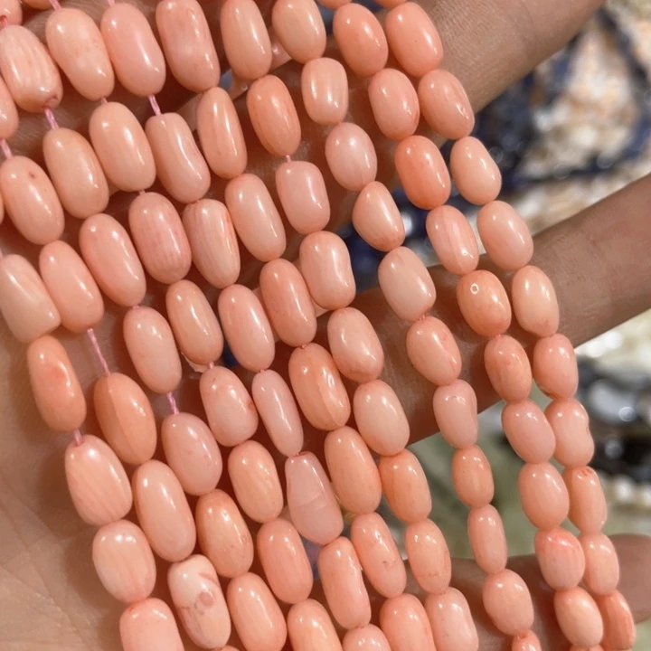 贝壳非金属一条粉豆豆随形小米粒