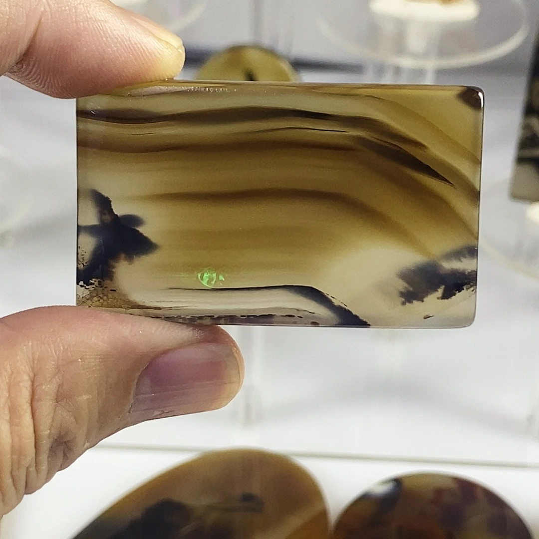 合成碳硅石非金属时尚图纹画面石饰品