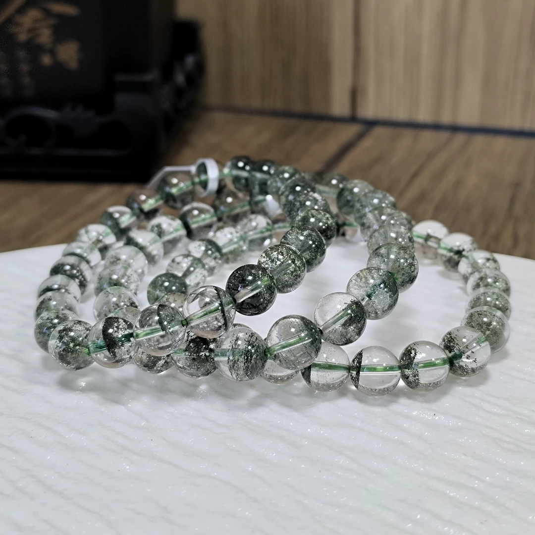 【书记甄选】天然绿幽灵单圈手链 多样性发一件 约8mm 1677BB