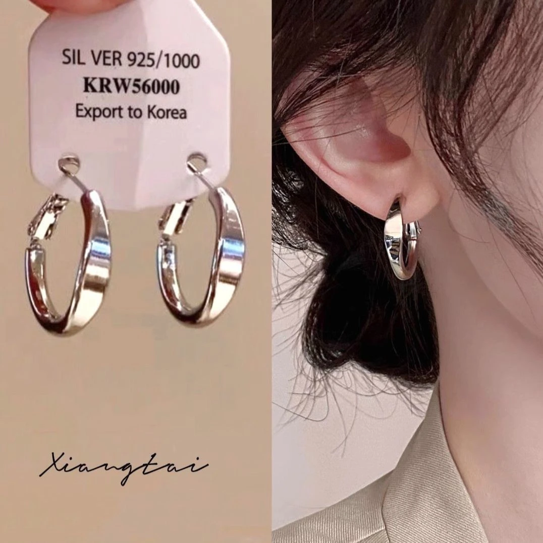 925银耳饰 素圈耳环925银针女2025新款小众ins耳圈个性气质耳饰