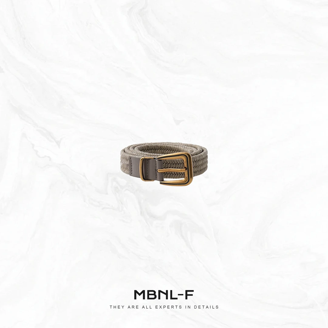 MBNL-F “编织假日” 高级感复古极简方扣腰带 秦磊XM-PD928