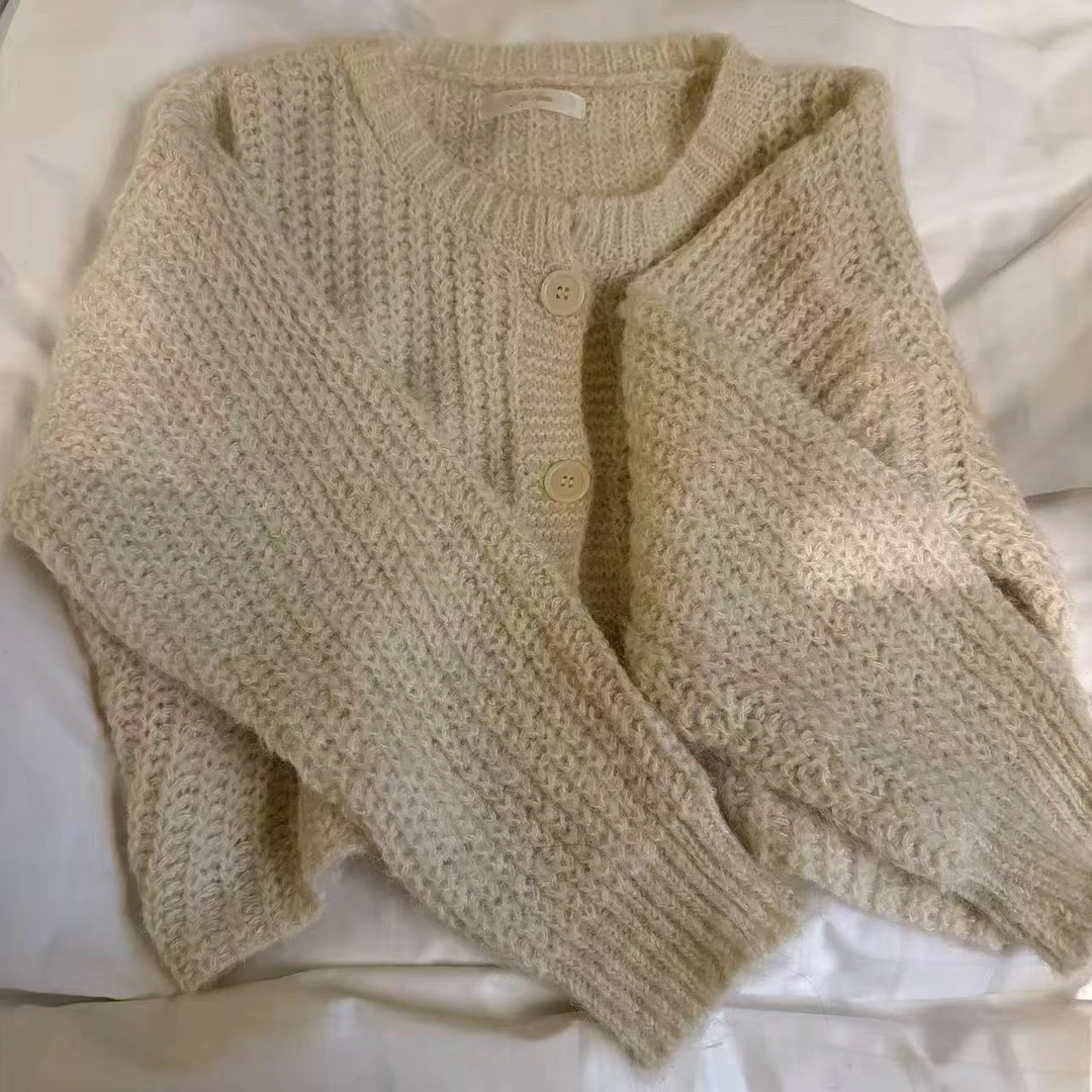 韩国正品 针织开衫短款毛衣外套（NO退~）