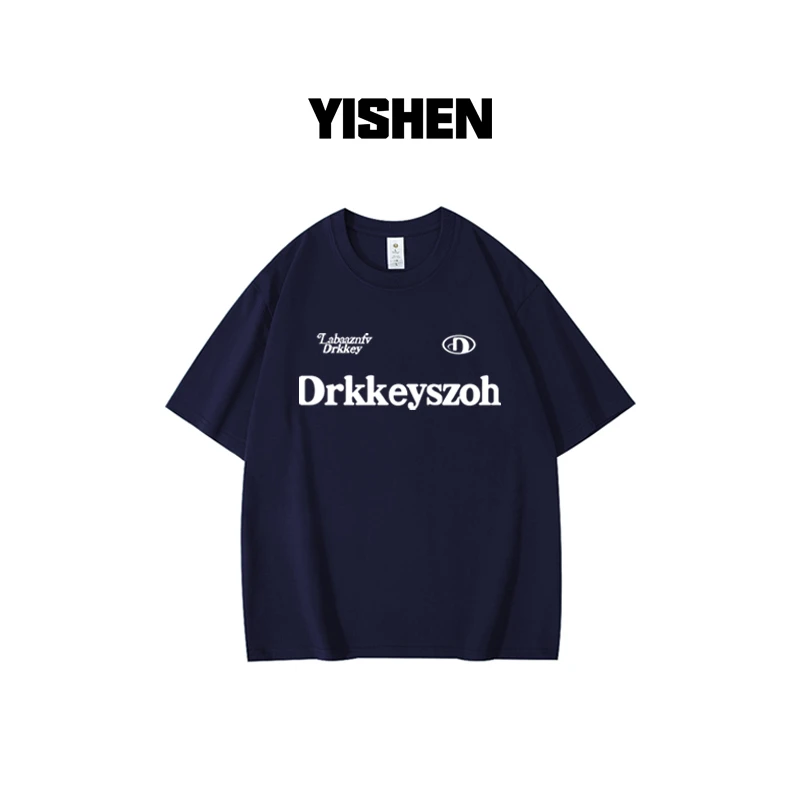 美式复古小众圆领纯棉重磅印花宽松休闲百搭ins夏季半袖T恤A004