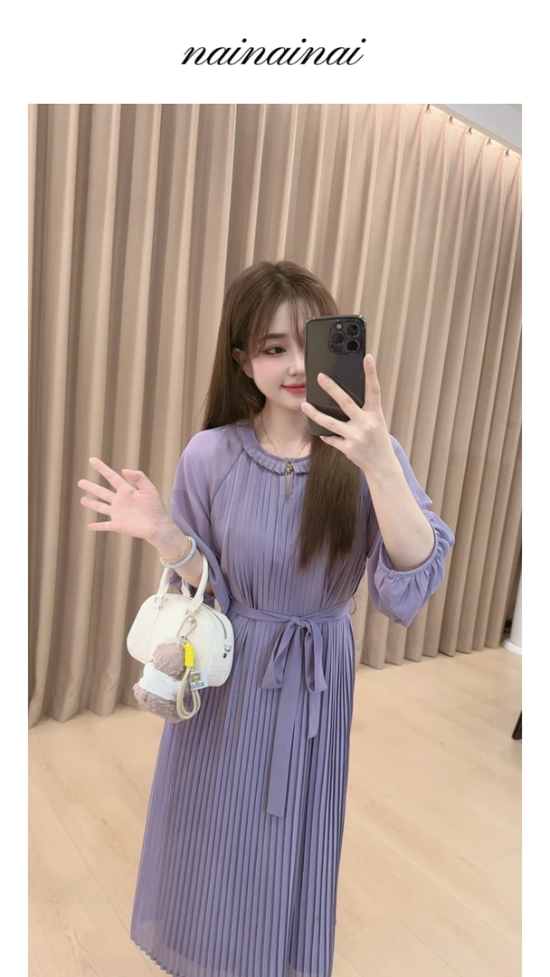 奈奈妮【一帘幽梦】连衣裙女2025夏季新款显瘦气质时尚63303