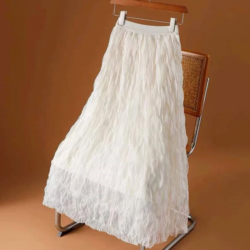 【流仙】网纱层次感波光半裙纯色半身裙LK2501959