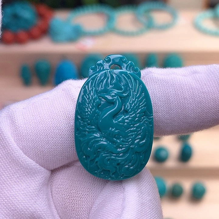绿松石龙凤牌未镶嵌