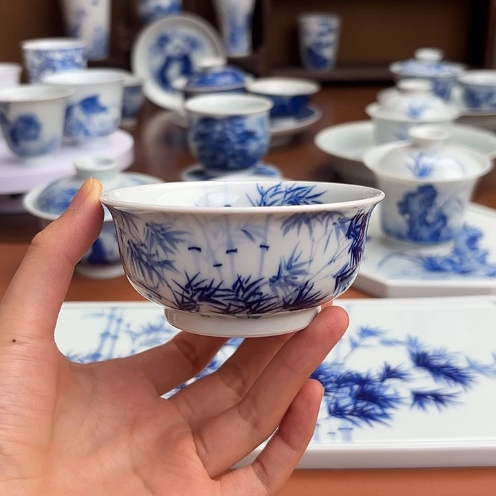 谭***生杯子手工手绘竹子杯子