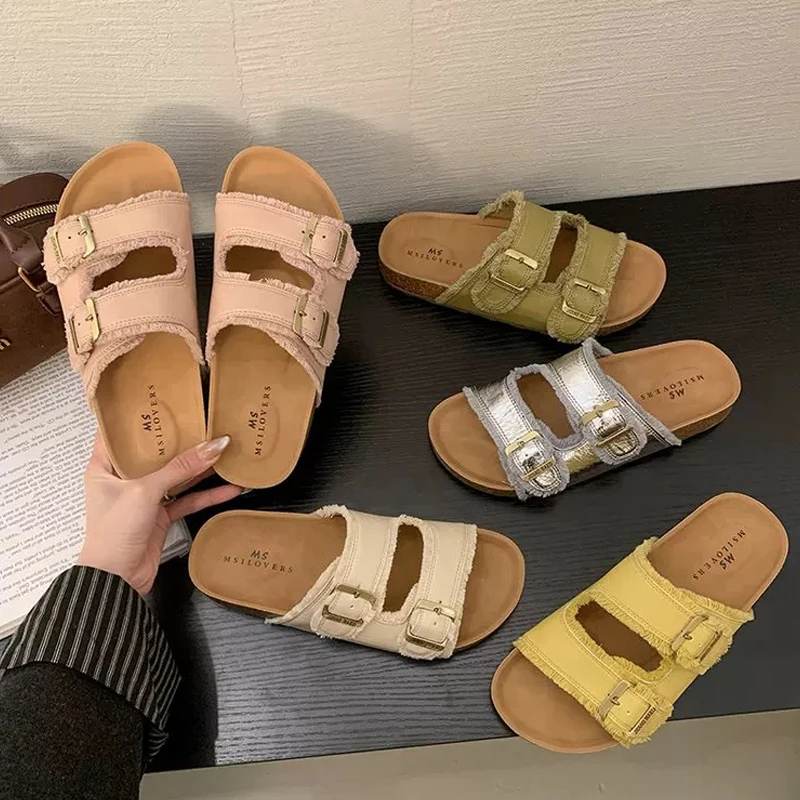 勃肯拖鞋女夏外穿2025年新款复古时尚休闲一字拖配裙子沙滩凉拖鞋