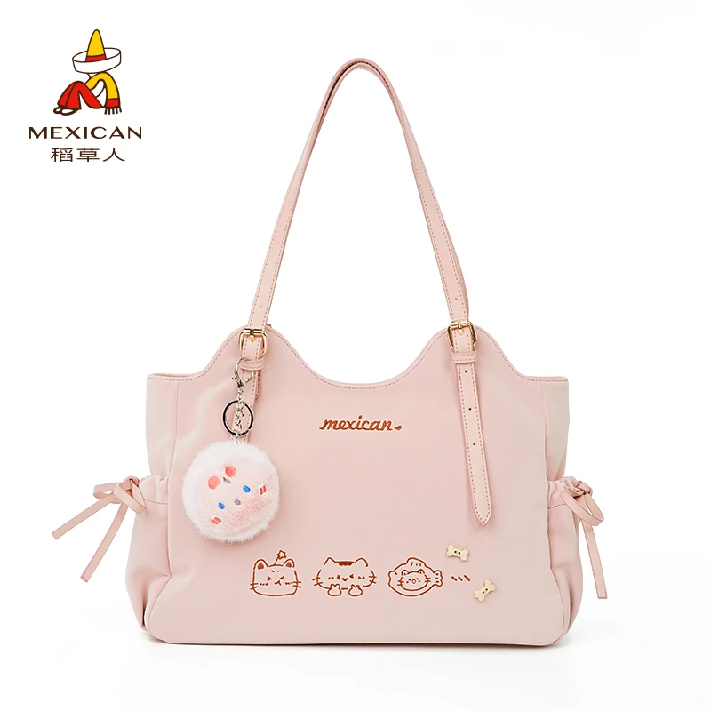 稻草人25年新款高级感大容量通勤甜美托特包单肩包