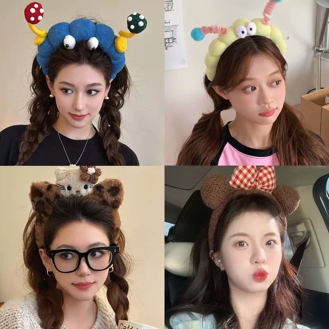 可爱搞怪扭扭棒大眼发箍洗脸头箍女2025新款趣味搞怪拍照发卡发饰