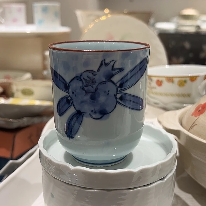 吟***行瓷手绘青花小杯子有调性