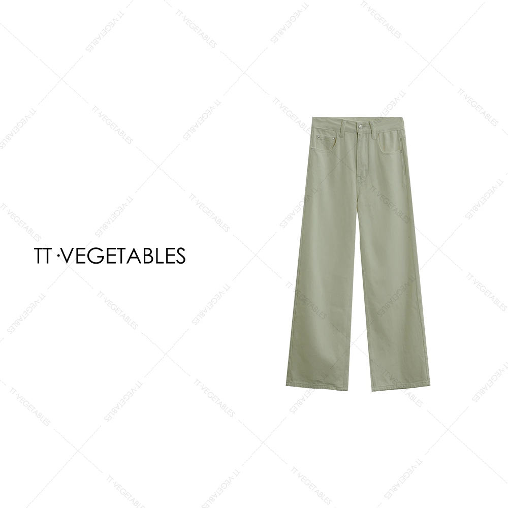 TT・VEGETABLES【序白】岩石灰 纯棉牛仔裤休闲裤长裤直筒裤521177