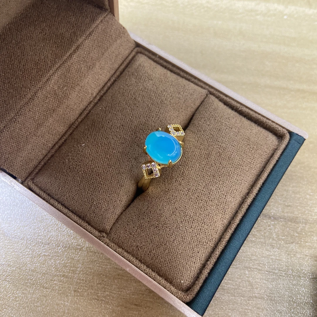 经典国风天然海洋玉戒指1617