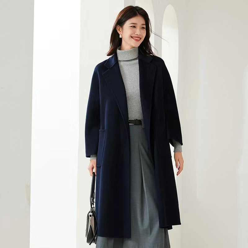 2025新款女士羊绒大衣经典长青浴袍款