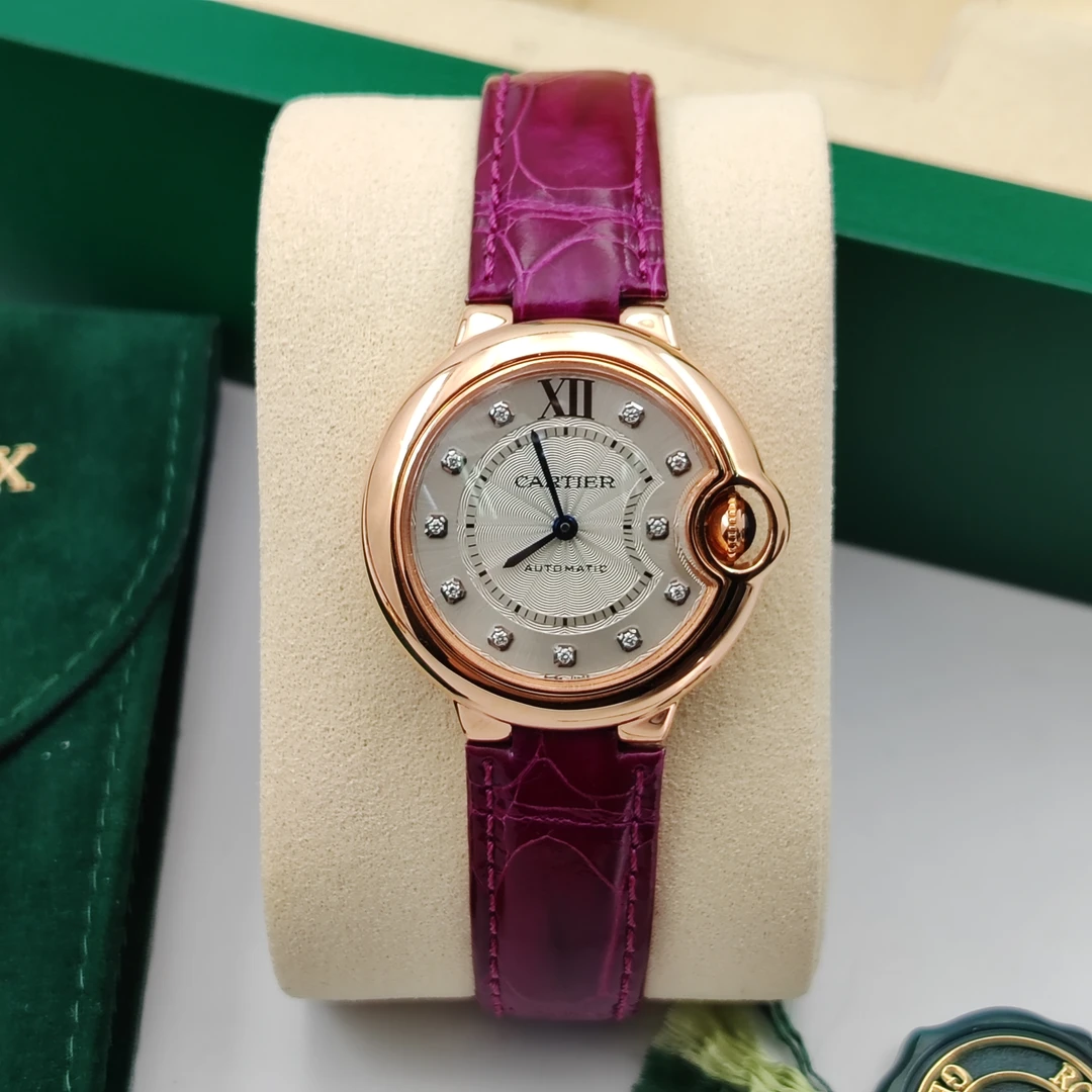 95新 Cartier/卡地亚 蓝气球系列/33mm/白盘/女表/自动机械