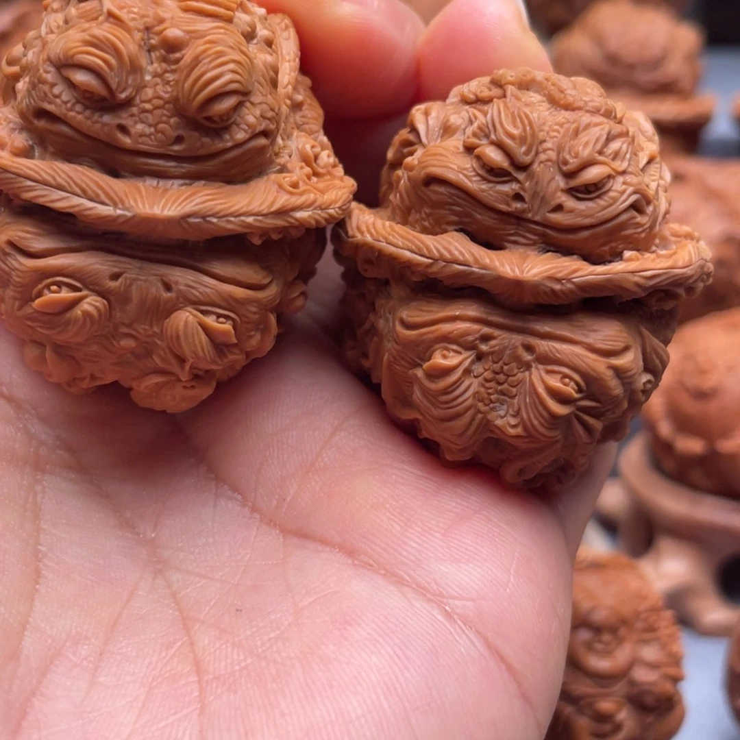 手串/手链核桃1***.五毒金蝉蛤蟆头核桃雕刻