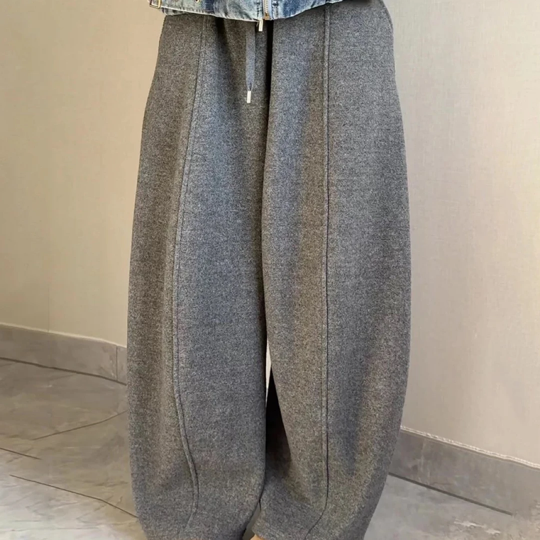 (韩傢)青花瓷加绒阔腿裤25217