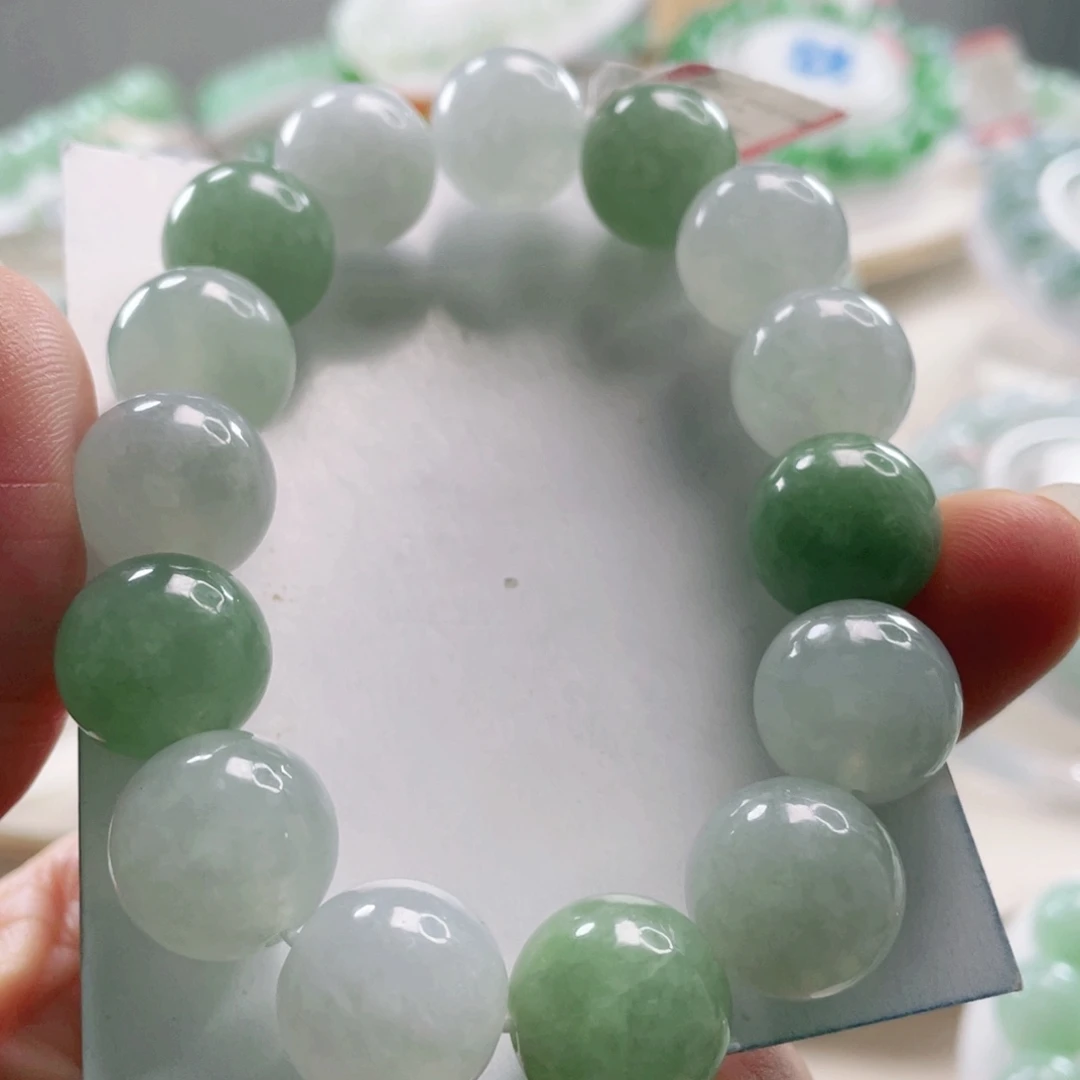 翡翠未镶嵌手链手串14