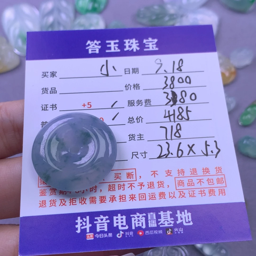 颈饰未镶嵌翡翠小***开