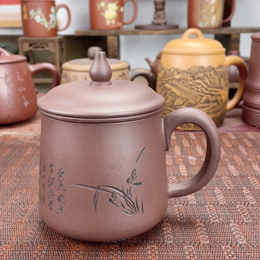 【闪购商品】紫砂茶杯宜兴原矿紫砂盖杯微瑕