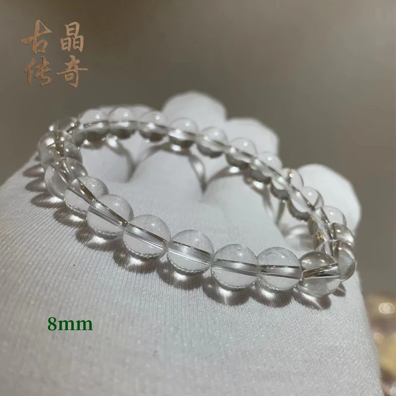 （双a）天然白水晶手链手串天然粉水晶手串多样性发一