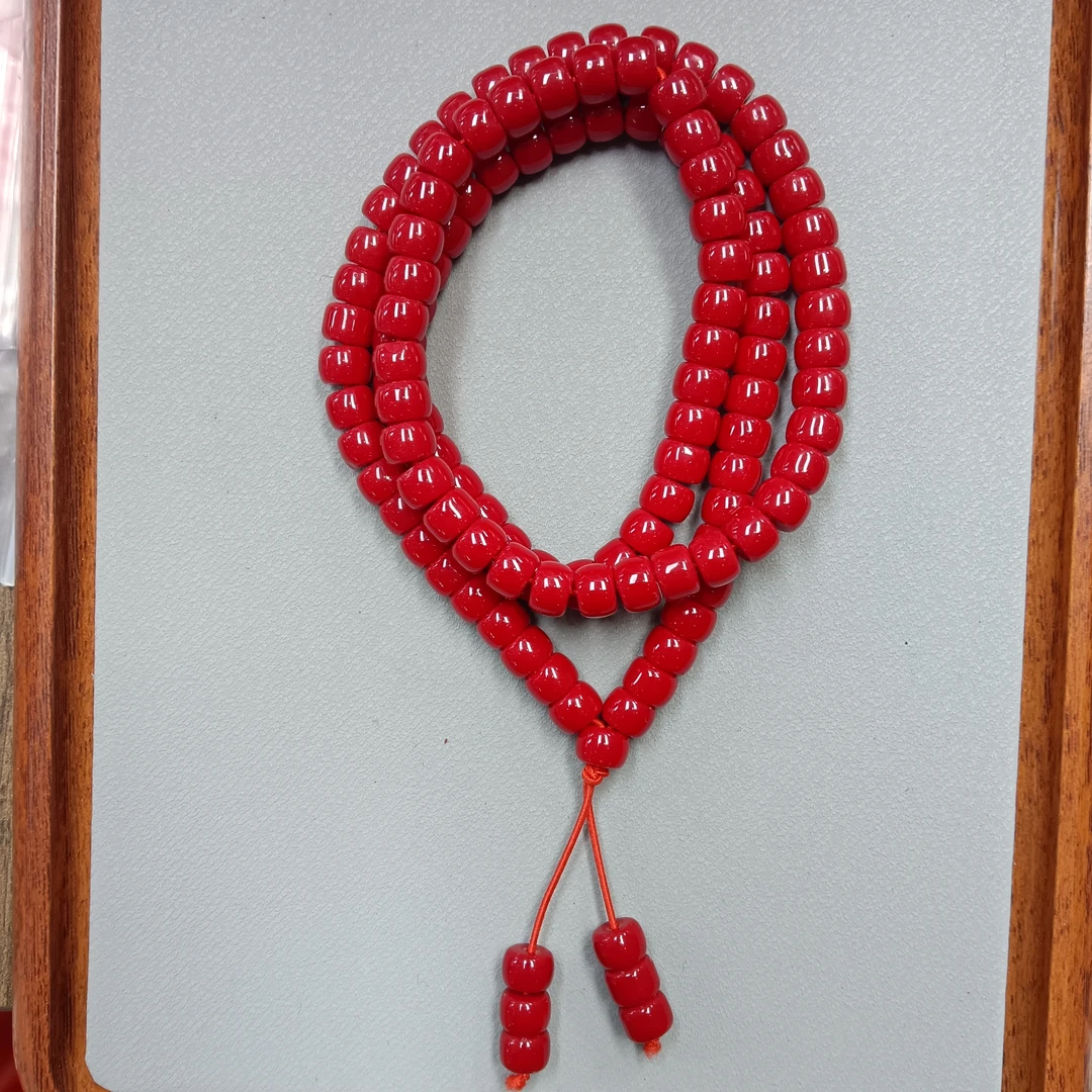 M356号-卡8mm红色直切108项链