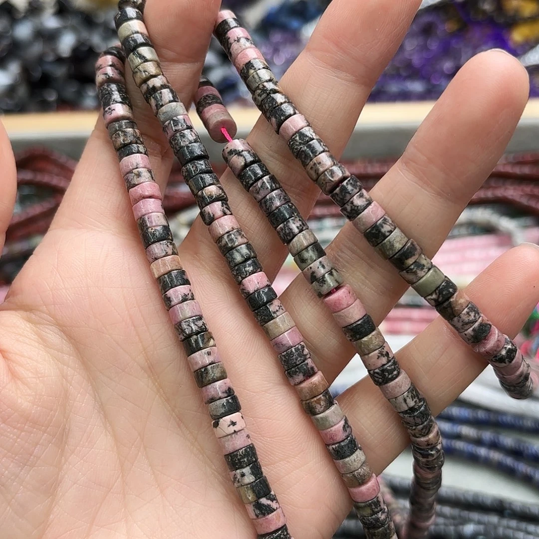 玛瑙/玉髓未镶嵌珠宝半成品3×6黑线红纹直切一条