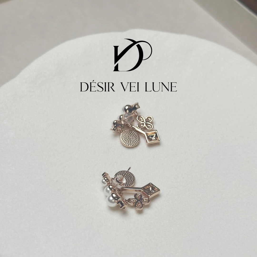 铜合金合成锆石耳饰 耳钉6259小众简约精致