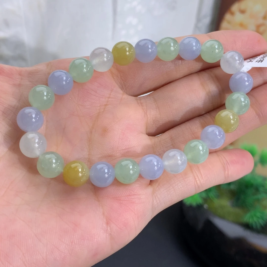 翡翠未镶嵌手串卡8冰胶多宝手串（漏价推荐）