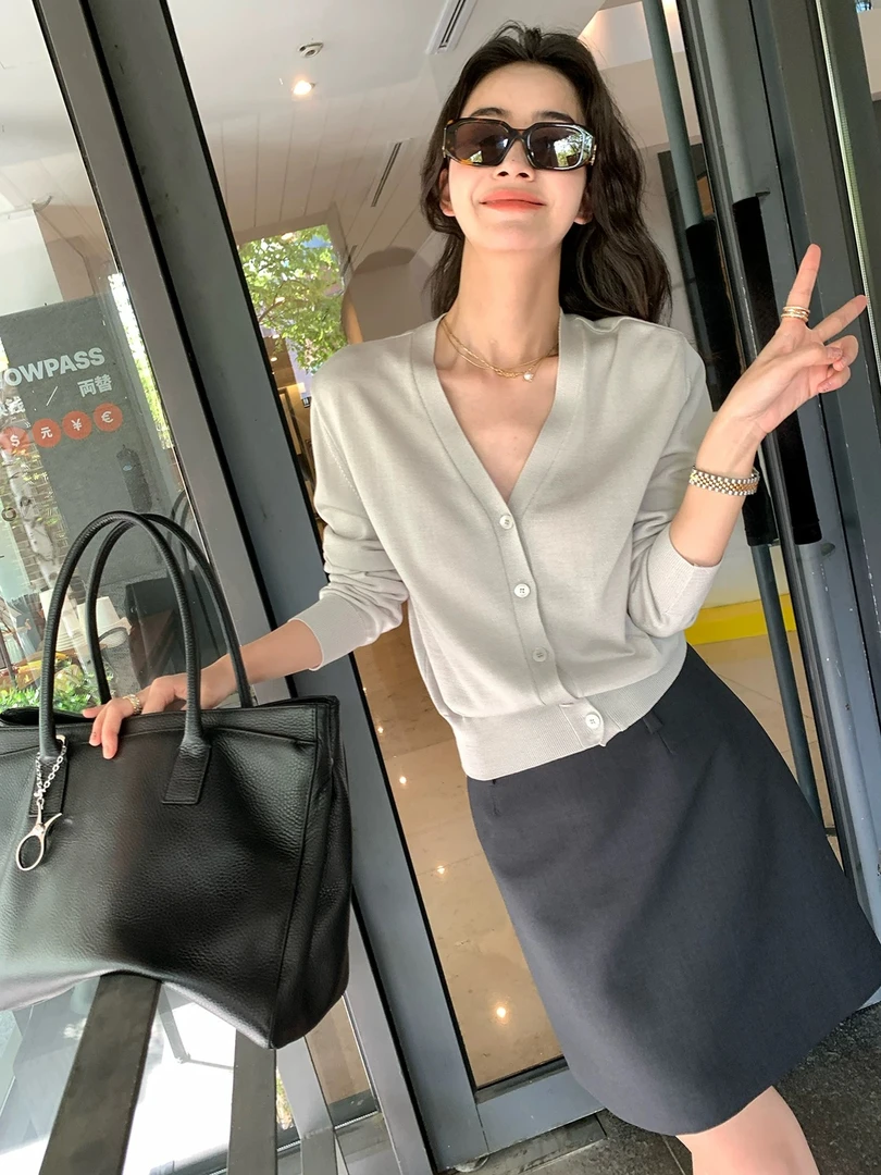 100%莱赛尔超薄夏季防晒针织开衫女士百搭显瘦气质夏季时尚