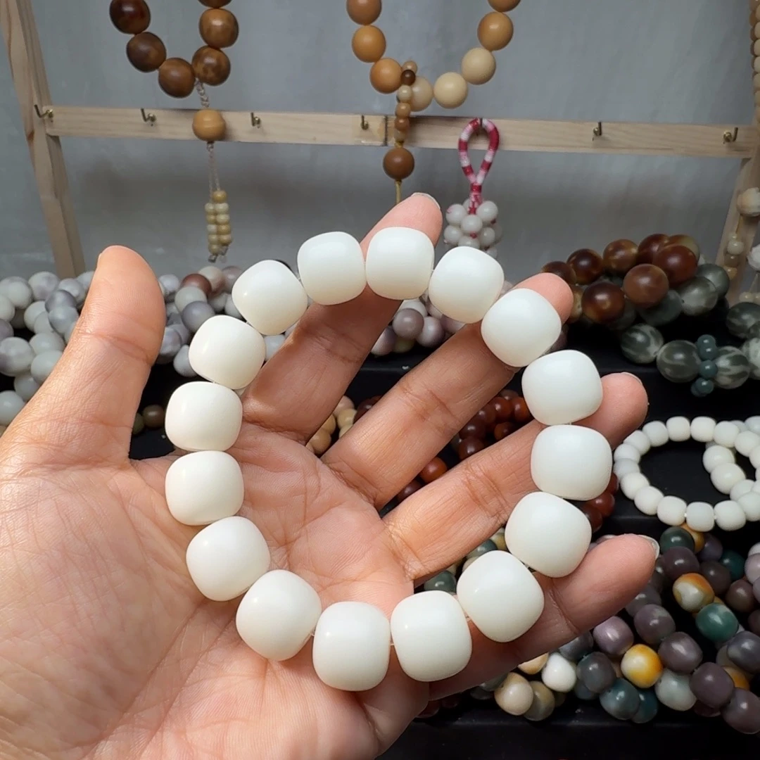 手串菩提根/象牙果卡15干磨瓷白桶
