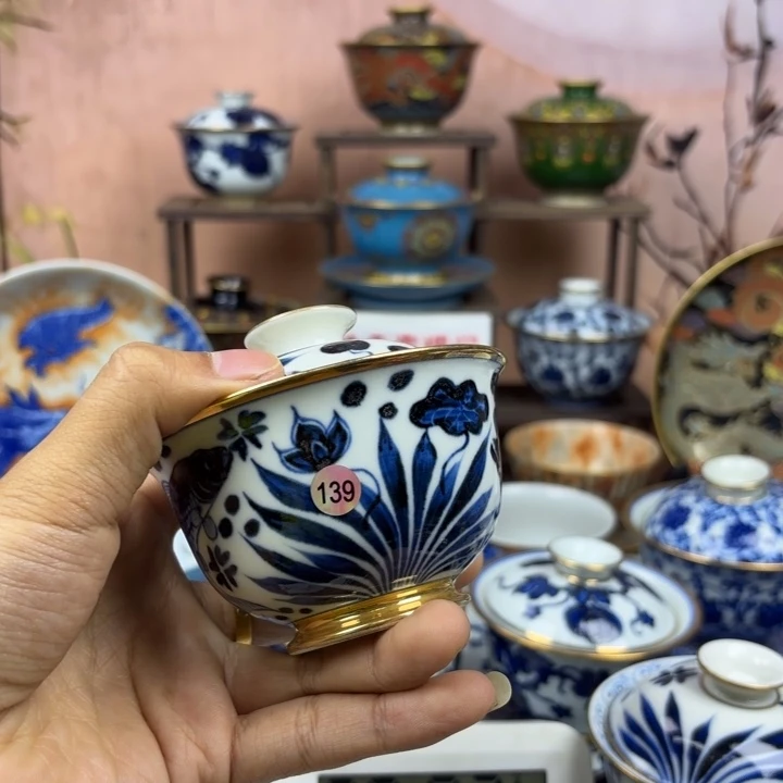 g***g陶盖碗景德镇手工手绘陶瓷