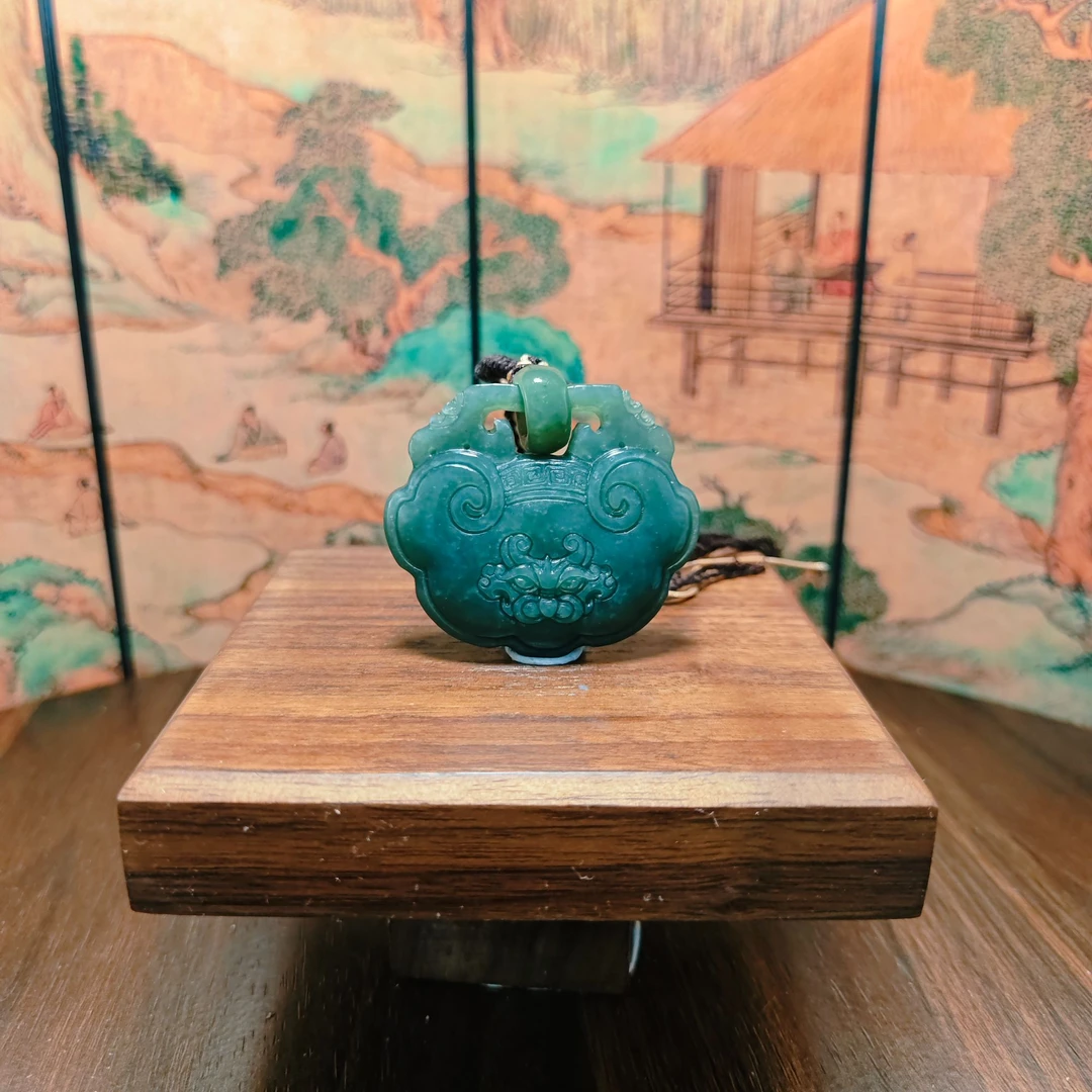D和田玉平安锁吊坠1497