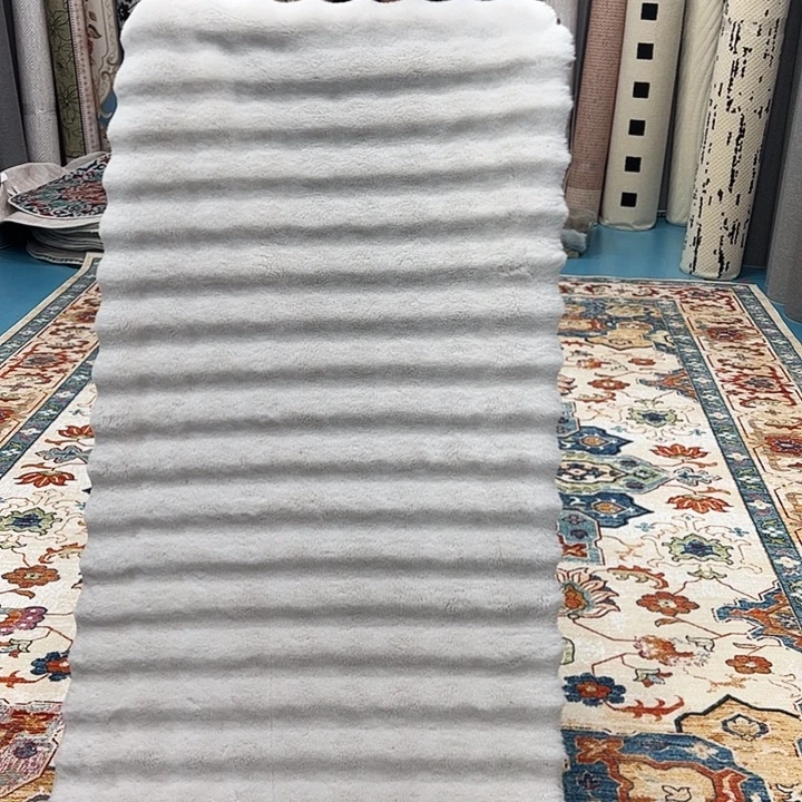 混纺80×200仿兔毛泡泡球麂皮绒底特价尺寸误差正负1-3厘米